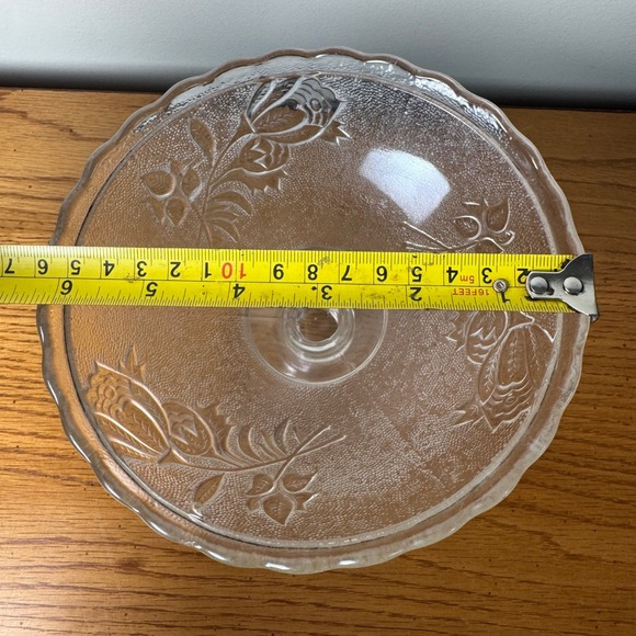 Campbell Jones & Co Rose in the Snow Antique 1880s Embossed Glass Compote Dish - Picture 3 of 9